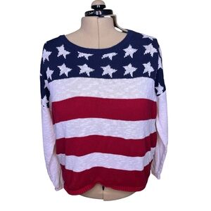 Crystal-Kobe Patriotic Stars and Stripes Sweater